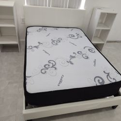 Bed Frame White Full Size New And Full Regular Mattress New 