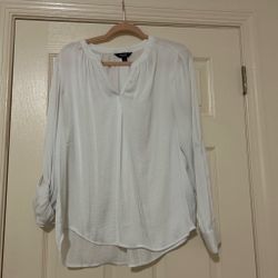 Simply Vera Wang White Long Sleeve Blouse