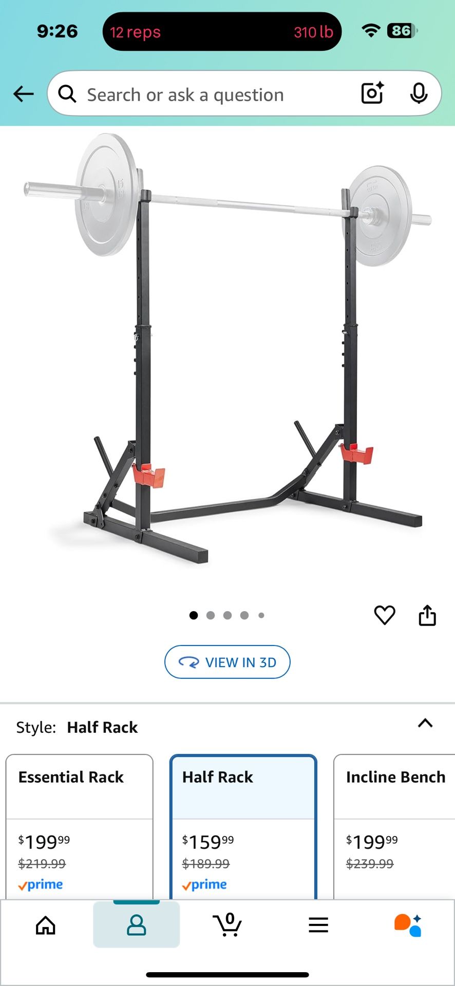 Half Rack Weight Lifting RACK ONLY