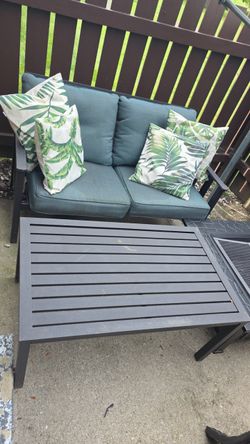 Outdoor Patio Loveseat and Coffee Table Set