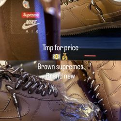 Brown Supreme Air Force 1s