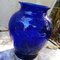 Blue Cobalt Glass Vase $3