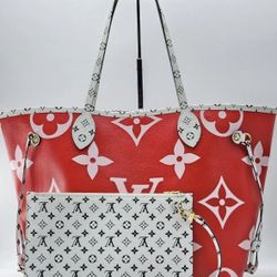 Louis Vuitton limited edition Rogue Neverfull MM tote shoulder bag with pouch