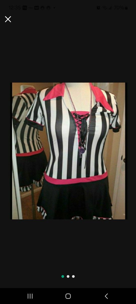 Referee Costume Size L (10-12) Whistle Included