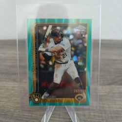 2025 Topps Chrome Update Aqua Raywave Caleb Durbin RC #'d 292/299