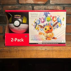 SEALED Pokémon Scarlet And Violet Prismatic Edition Elite Trainer Box Poké Ball Two Pack Christmas Gift Booster Pack Tcg EV And Friends