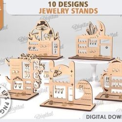 Laser Cut Multiple Jewelry Stands Template, You Get Them All!