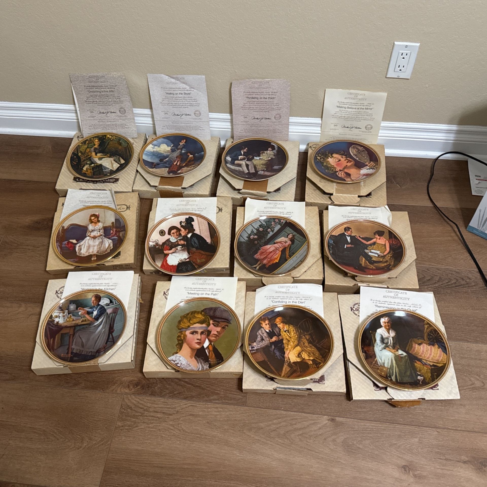 Norman Rockwell Plates set of 12