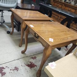 Pair of side tables. Chairside tables. Occasional tables.
