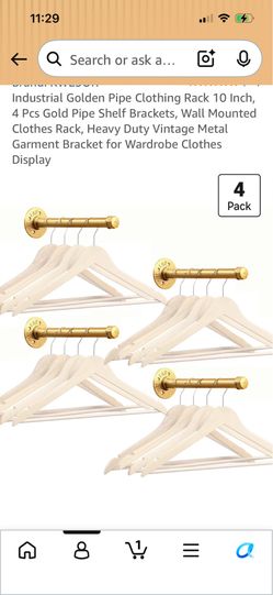 Gold 10 inch shelf post brackets