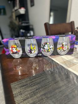 Disney Villains Stemless Wine Glass Set of 4