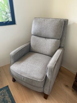 Grey fabric recliner