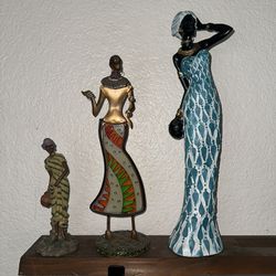 Small African Woman Figurines