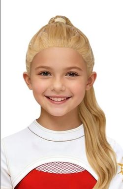 AA20) HORTYZON Zombies Nova Cosplay Wig - Gold Ponytail for Girls
