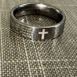 Men Women 6mm Tungsten Carbide White Ring Engraved English Bible Verses About Lo