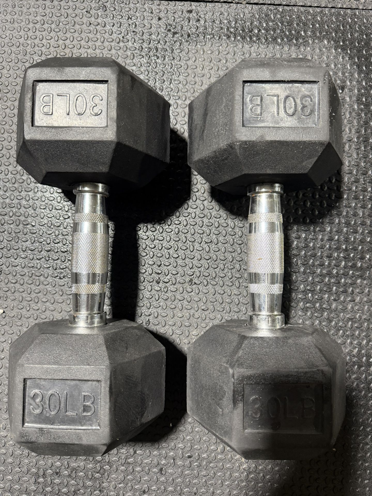 Set of 30 Lb Hex Dumbbells