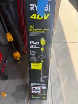 Ryobi 15in trimmer kit 40v kit