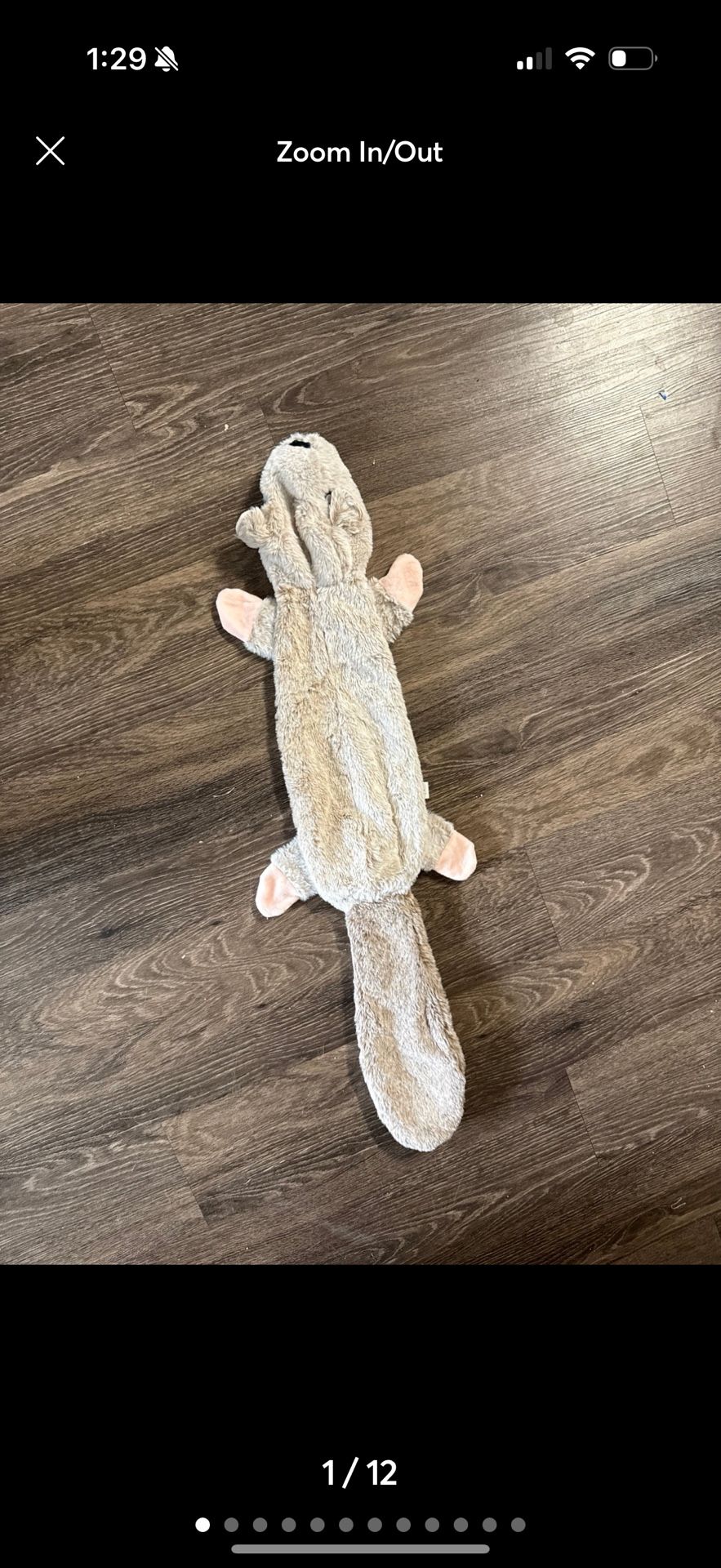 nocciola no stuffing beaver dog toy with crinkle tail & squeaker