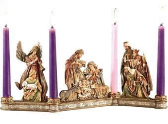 Avalon Gallery Advent Candleholder, Holy Family Nativity Scene