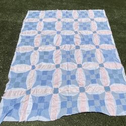 Beautiful Unfinished Quilt Top Handmade 70x80 Cotton