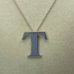 Collaboration T Necklace Sterling Silver SV925 - Excellent Cond