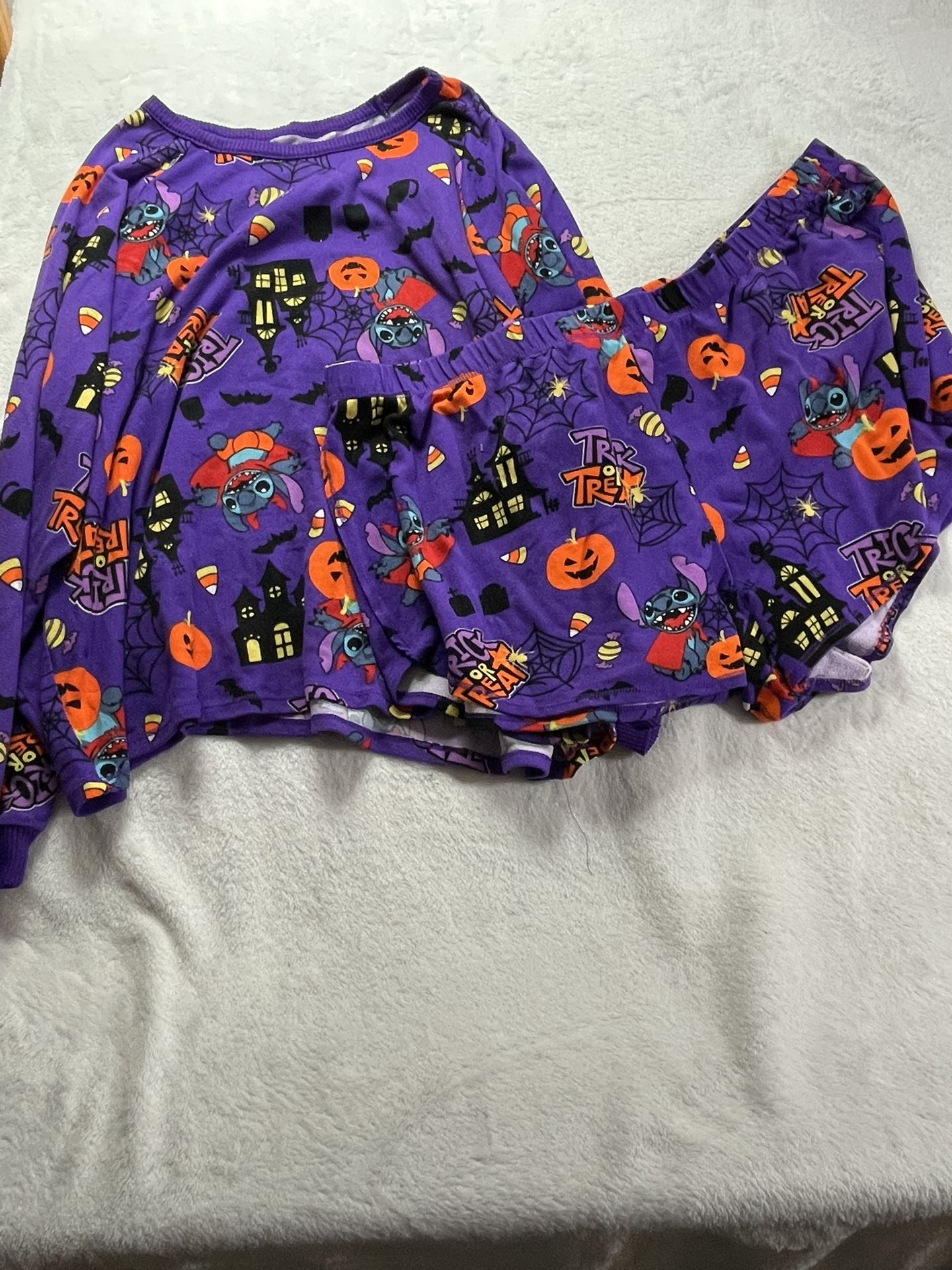 Disney Halloween PJ Top Women’s 3X (22w-24w) Purple Lilo + Stitch Shirt Lounge