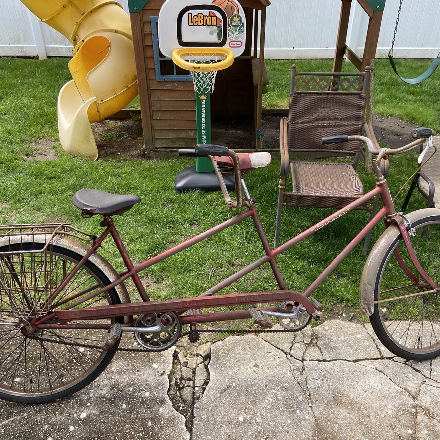 Antique tandem bicycle hot sale