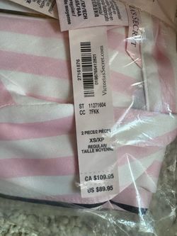 VS Embroidered satin long sleeve pajama set