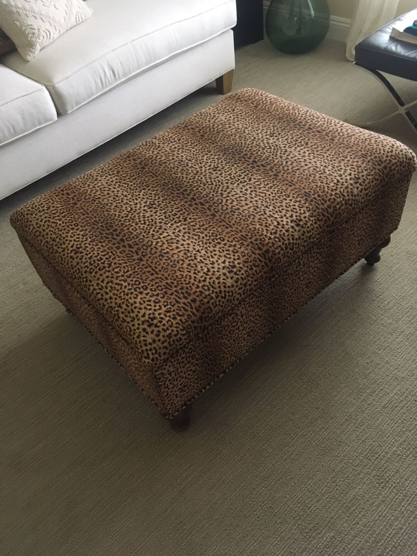 Animal Print Hassock /Ottoman with Storage