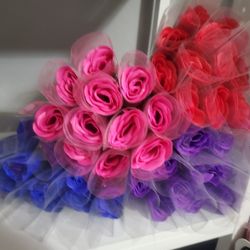 Artificial Roses $3 For 1 Flower Or $13 Per Colored Bundle