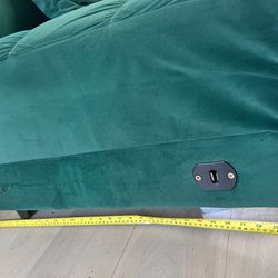 3 Piece Velvet Green Tufted Sectional 