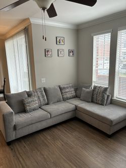 Grey sectional couch
