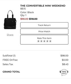 Beis Mini Weekend Bag