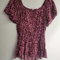 Burgundy Floral Shirt