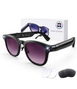 🔥Brand new🔥 AI Smart Glasses with Camera, 8MP HD Bluetooth Camera Glasses, 1080P Video Recording Sunglasses for Women Men, Real Time Translation, Vo