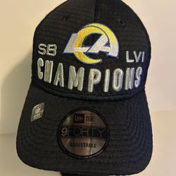 New Era Black LA Rams Super Bowl LVI Champions Snapback 9FORTY Hat