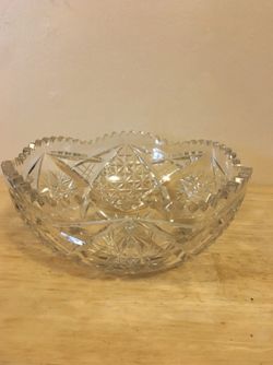 8” Brilliant Cut Clear Glass Bowl