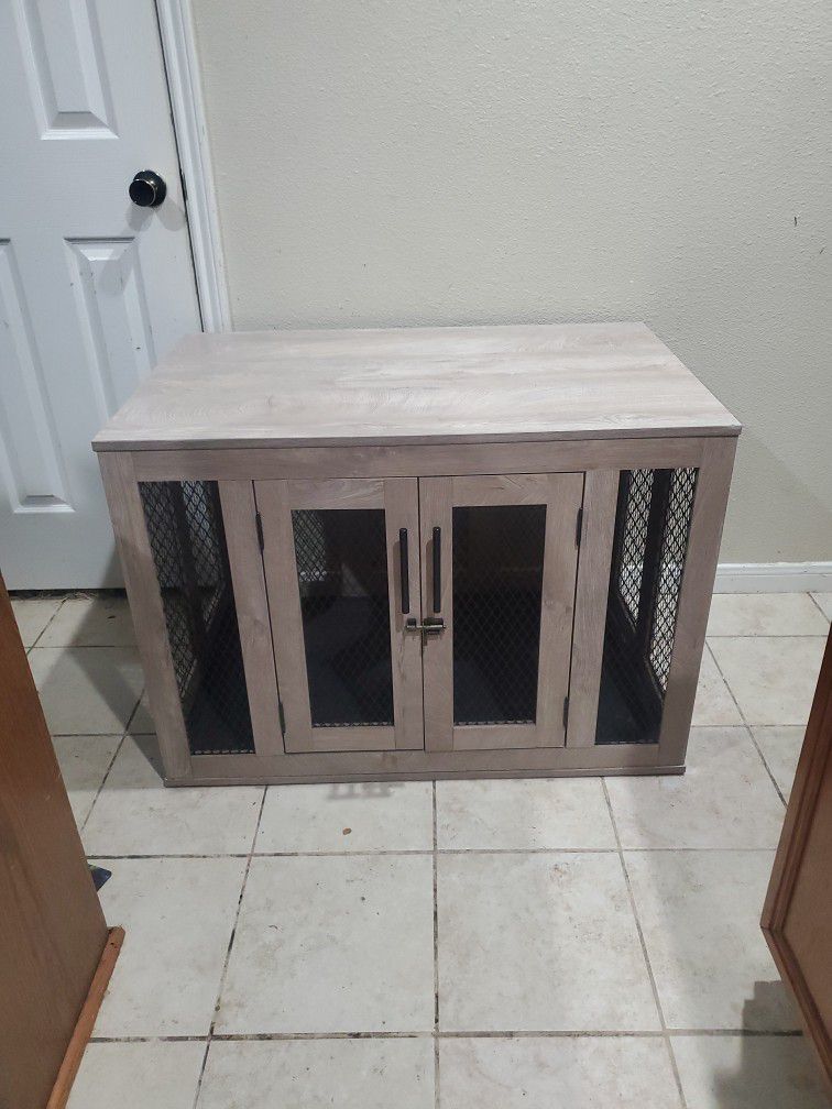 Indoor Fancy Dog Cage Large Size Double Door With Washable Plate