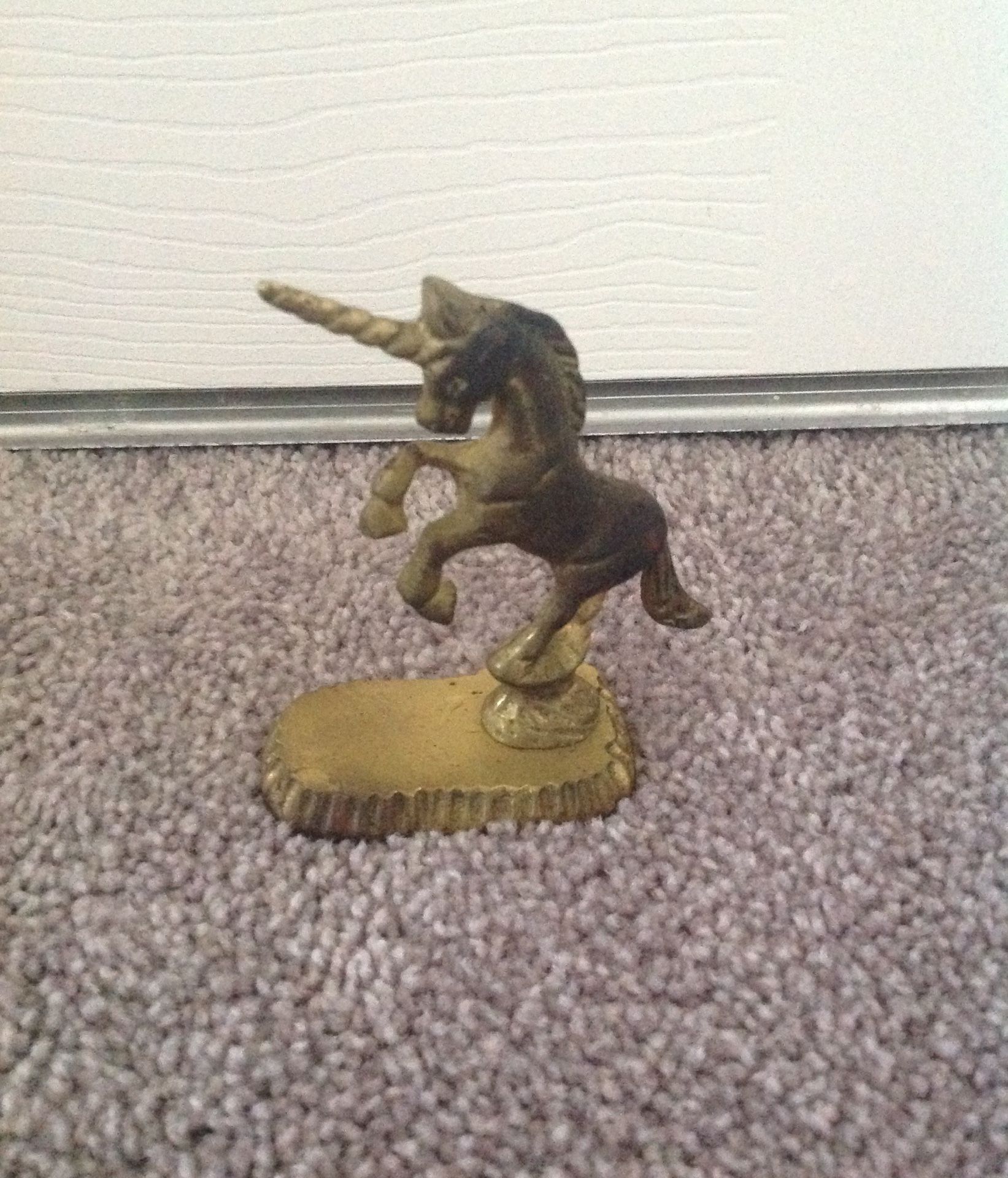 Unicorn statue brass