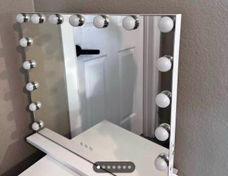 Mirror with lights and outlets