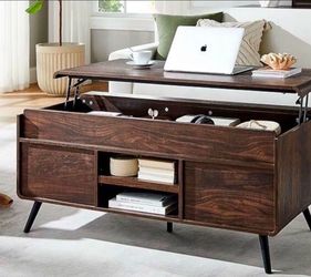 Mid-Century Lift-Top Coffee Table with Storage