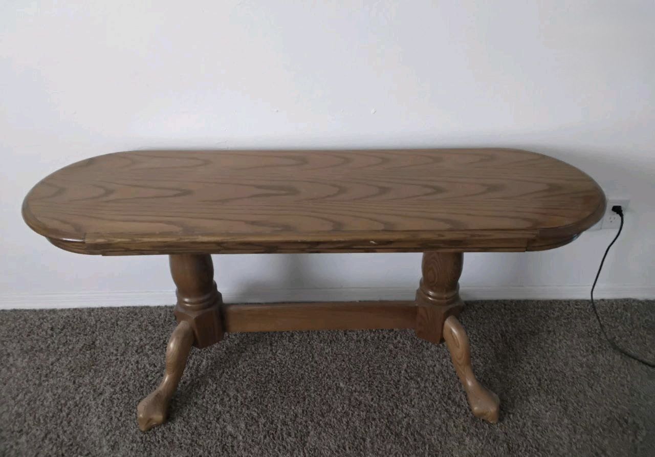 Antique Amish San Antonio Traditional Long Round Wood Table