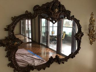 Vintage Italian Louis XV Style Wall Mantle Mirror