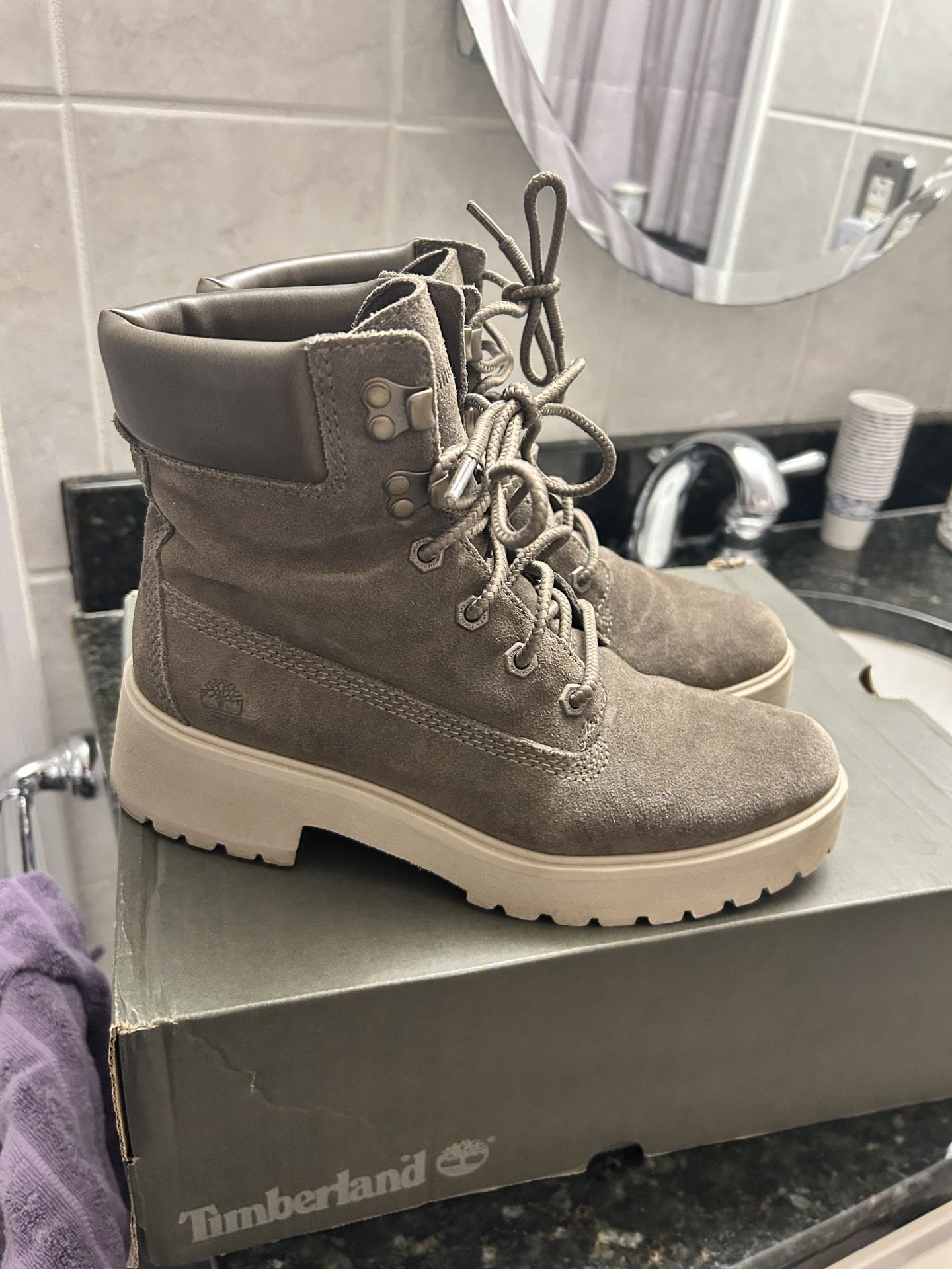 Olive Timberland Boots Size 8