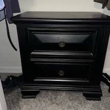 Elements Bridgestone 2-Drawer Nightstand - Black Solid Wood