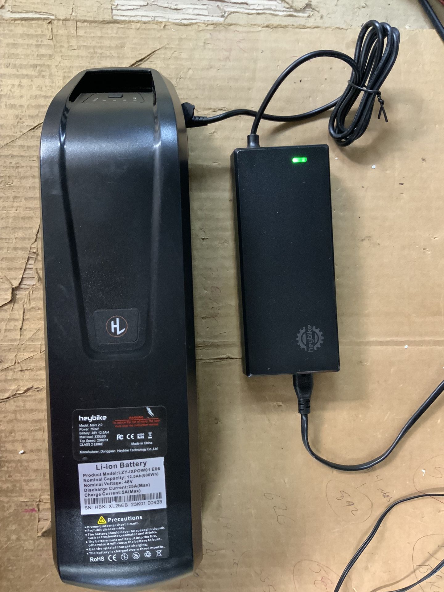 Heybike Mars 2.0 Spare Battery & Charger (no Keys)