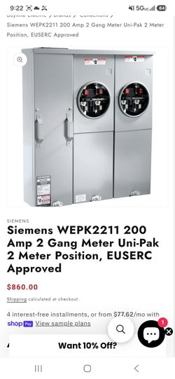 Main Siemens two gang meter
