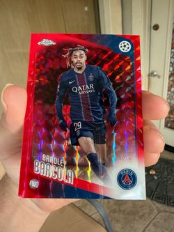PSG Bradley Barcola Red Geometric /5 UEFA Club competitions 2026