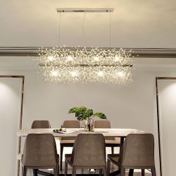Modern Crystal Branch Linear Chandelier
