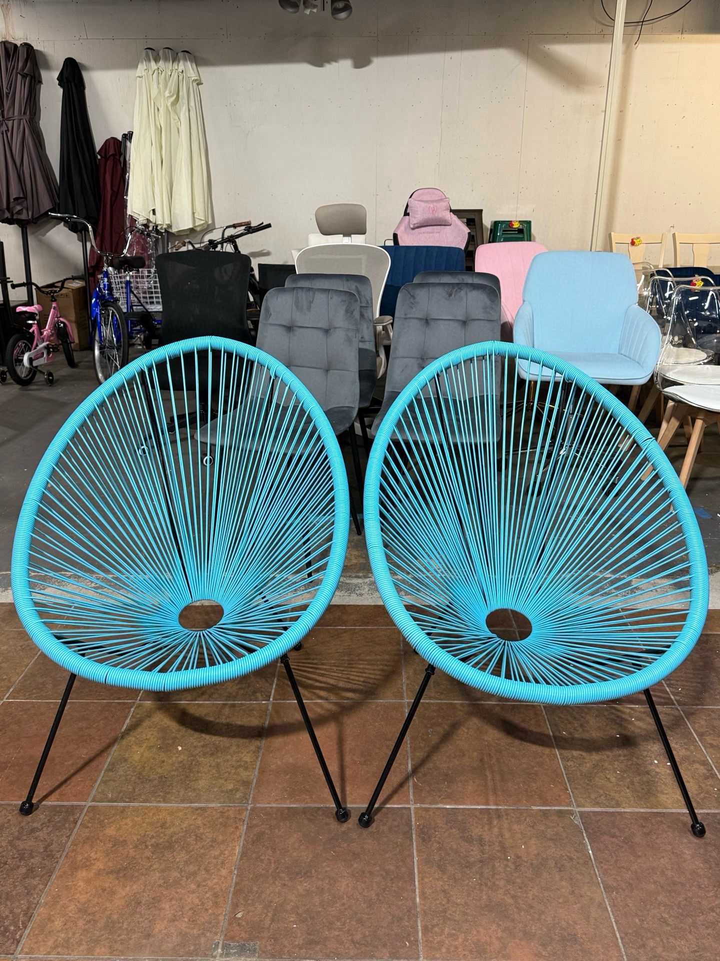 🔥Set of 2🔥Outdoor Hammock Weave Chair with Steel Frame (Light Blue)💰150$ Decatur Location 2272 Lawrenceville Hwy Decatur, Georgia 30033 BUSINES